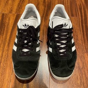 Adidas Gazelle Sneakers Black and White Stripe - Women Size 7